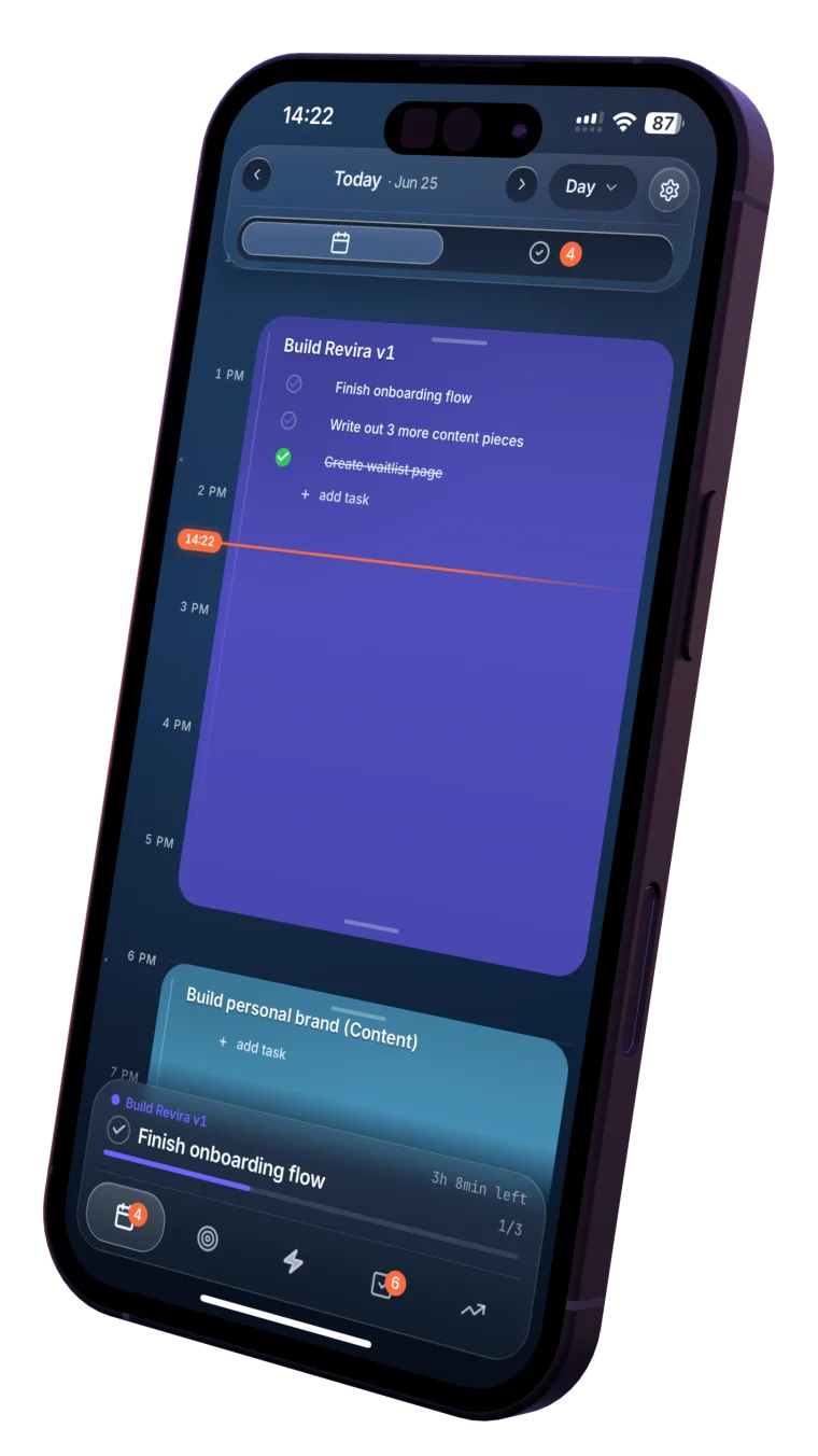 Revira timeline on iPhone